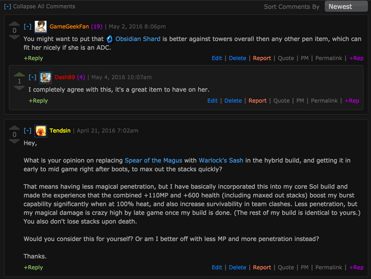 [New Feature] Threaded Guide Comments :: SmiteFire